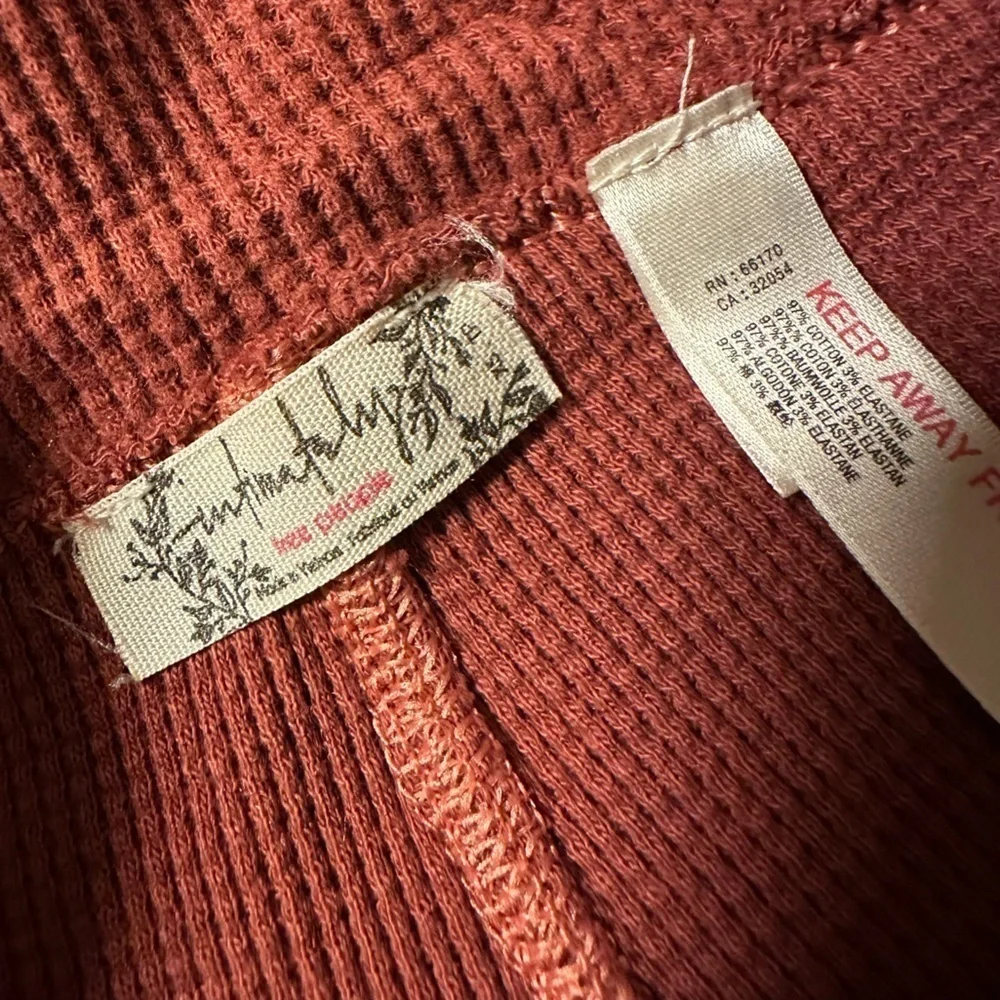 Free People Under the Stars Slim Flare Thermal Pants Rosewood Red Pink